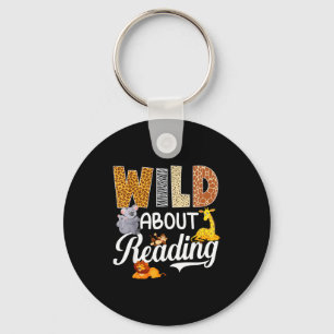 Reading books reader librarian wild animals lover keychain