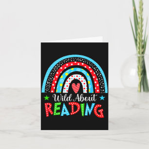 Reading books reader lover librarian teacher kids card