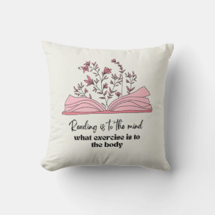 READING BOOKS THROW PILLOW