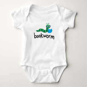Reading Buddy Cute Bookworm With Book Baby Bodysuit