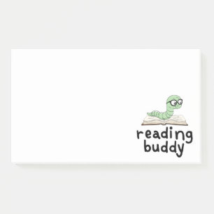 Reading Buddy Cute Bookworm With Book Post-it Notes