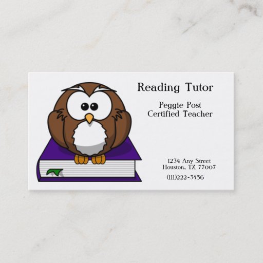 Customizable Reading Business Card