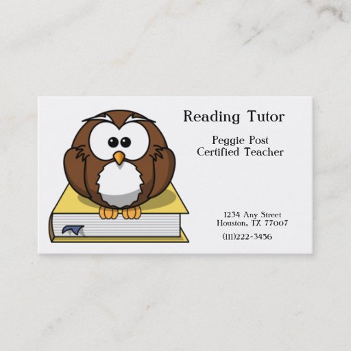 Customizable Reading Business Card