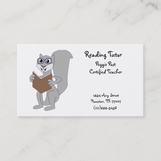 Customizable Reading Business Card