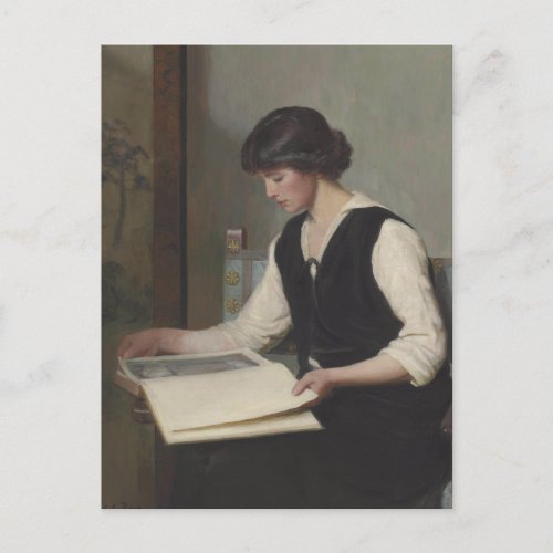 Reading by Lilla Cabot Perry Postcard