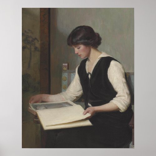 Reading by Lilla Cabot Perry Poster