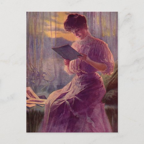 Reading by Moonlight Postcard