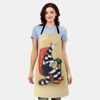 Reading Cat Book Lover Apron