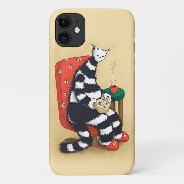 Reading Cat Book Lover Case-Mate iPhone Case (Back)