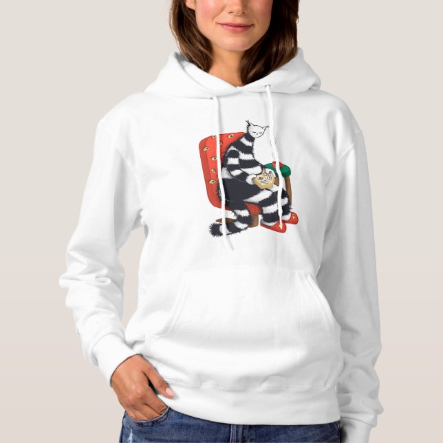 Reading Cat Book Lover Hoodie (Front)