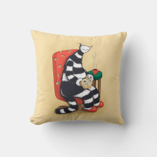 Reading Cat Book Lover Throw Pillow