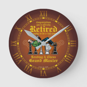 Reading & Chess Grandmaster Round Clock