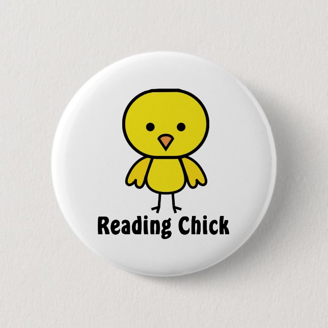 Reading Chick Pinback Button (Front)