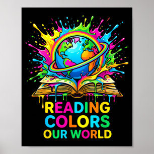 Reading colors our world space astronaut poster