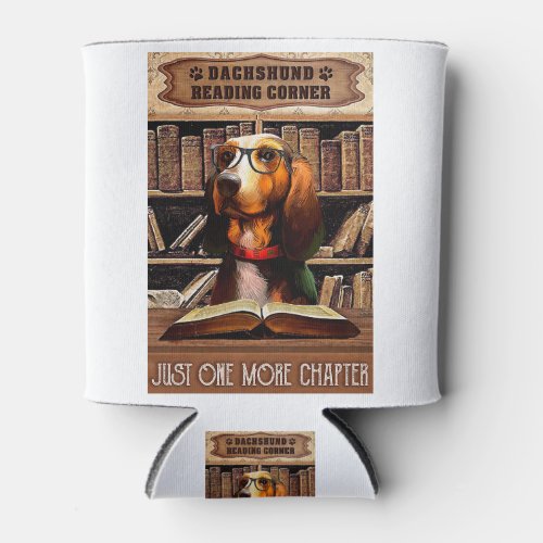 Reading Corner Book Dachshund Can Cooler