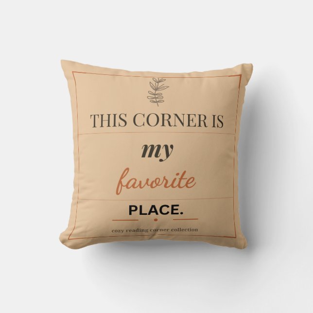 Reading Corner Square Throw Pillow (Front)