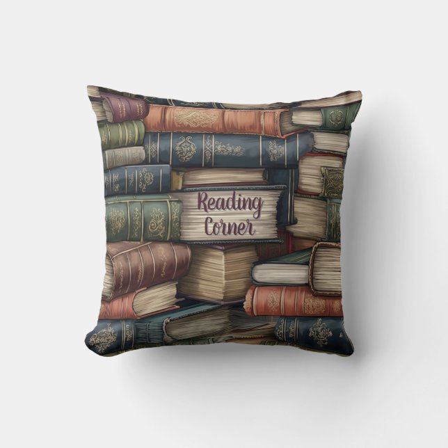 Reading Corner Throw Pillow (Front)