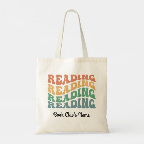 Reading Custom Reader Book Club Text Gift Tote Bag