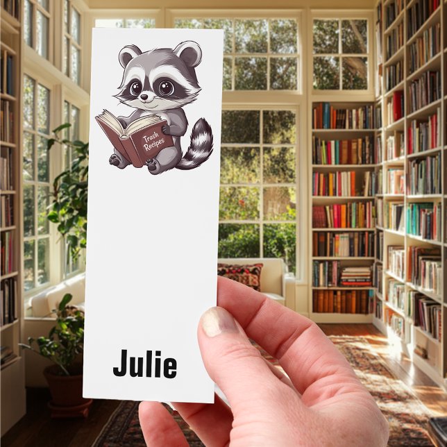Reading Cute Raccoon Personalized name Bookmarks (Creator Uploaded)
