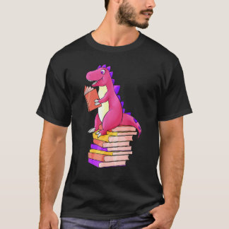 Reading Dinosaur Rex Dinosaur Dino Book T-Shirt