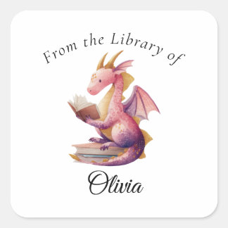 Reading Dragon Bookplate Sticker – From the 