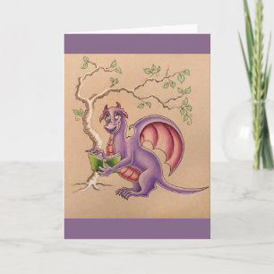 Reading Dragon greeting card