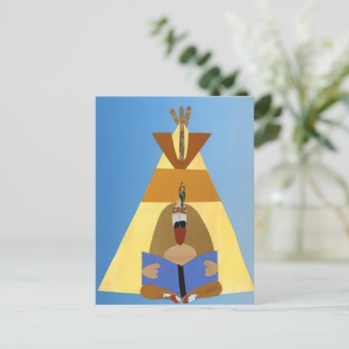 Reading Duck In Front Of Teepee Tent Postcard