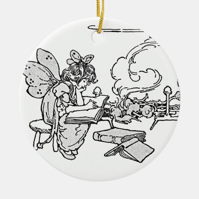 Reading Faerie Ornament (Front)