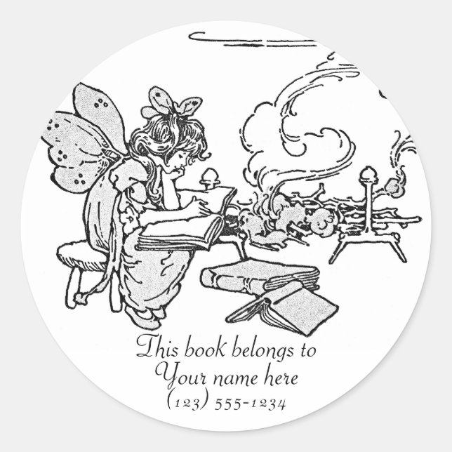"Reading Fairy" Bookplate (Front)