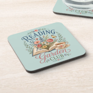 Reading Garden Club Cottagecore Floral Beverage Coaster