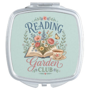 Reading Garden Club Cottagecore Floral Compact Mirror
