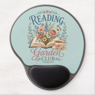 Reading Garden Club Cottagecore Floral Gel Mouse Pad