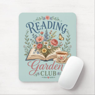 Reading Garden Club Cottagecore Floral Mouse Pad