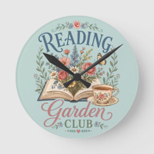 Reading Garden Club Cottagecore Floral Round Clock