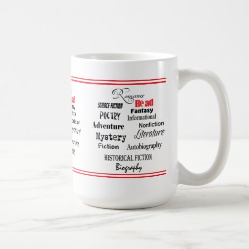 reading genres mug