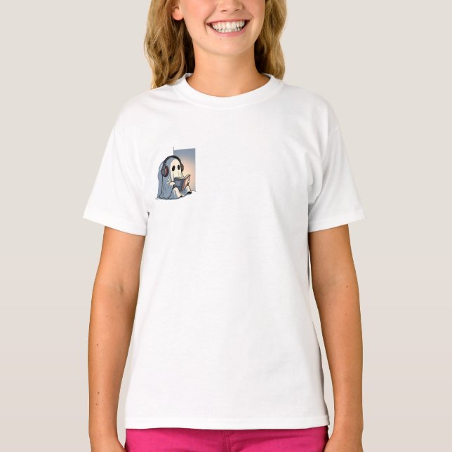 Reading Ghost Headphones Kids T-Shirt (Front)