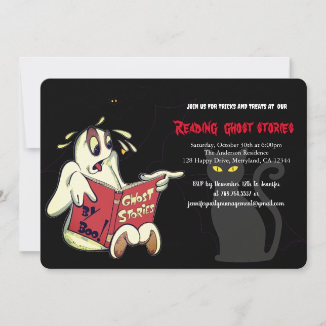 Reading ghost stories party,Halloween  Invitation (Front)