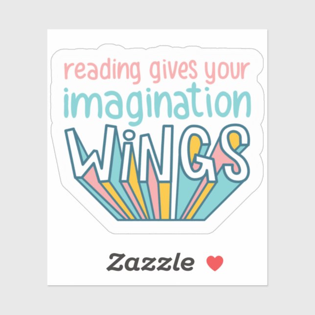 Reading gives your Imagination Wings Books Sticker (Sheet)