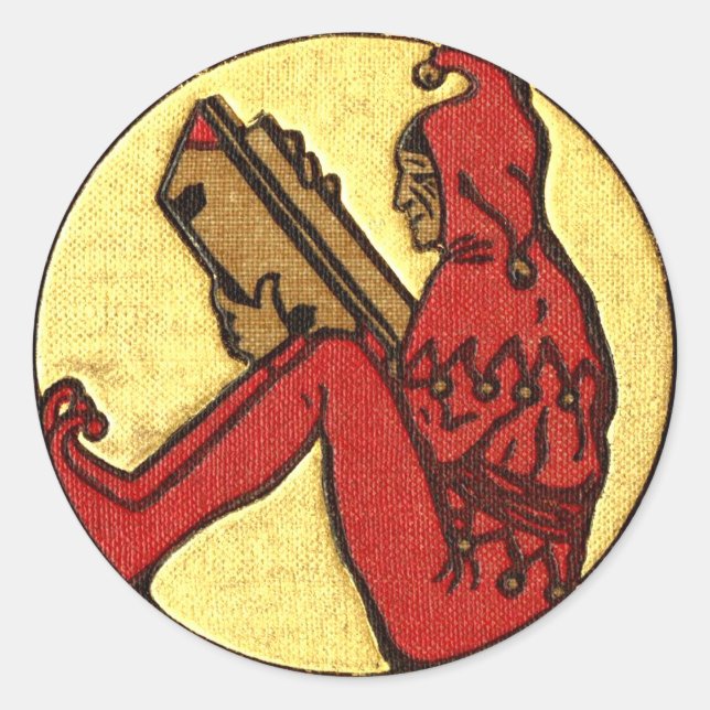 Reading Gnome Classic Round Sticker (Front)