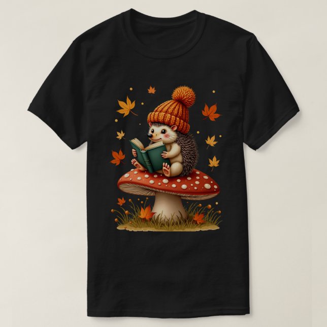 Reading Hedgehog T-Shirt (Design Front)