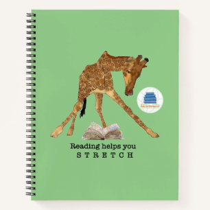 Reading Helps You Stretch Giraffe Notebook