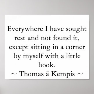 Reading in a corner poster