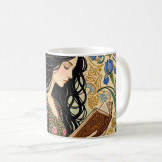 Reading in the Garden Art Nouveau Coffee Mug