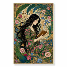 Reading in the Garden Art Nouveau