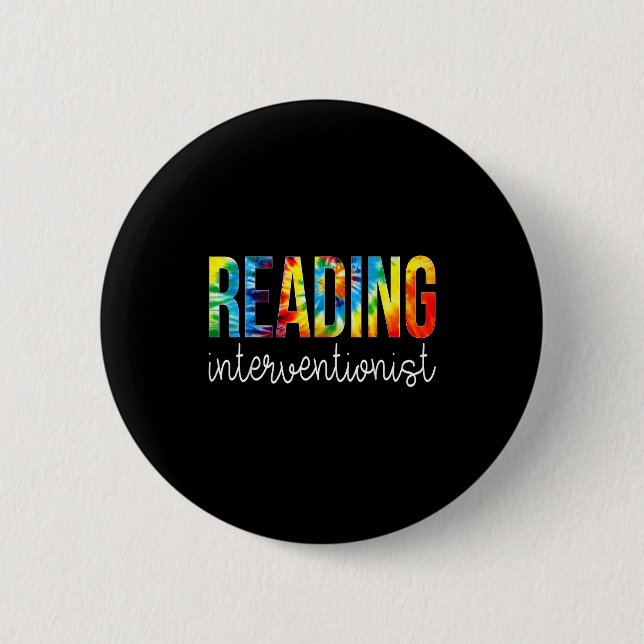 Reading interventionist tie dye appreciation back button (Front)