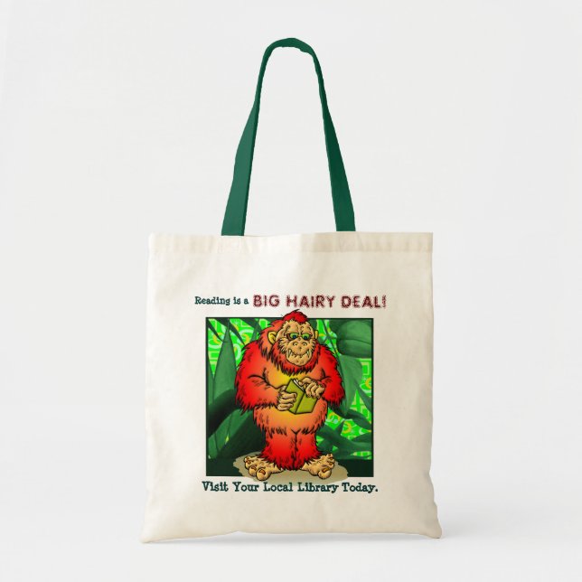 Reading is a Big Hairy Deal! Tote Bag (Front)