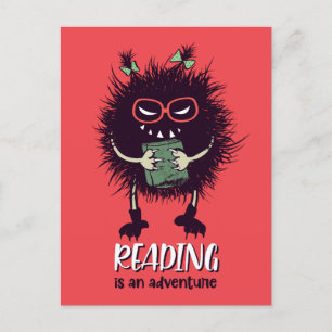 Reading is adventure funny teacher postcard
