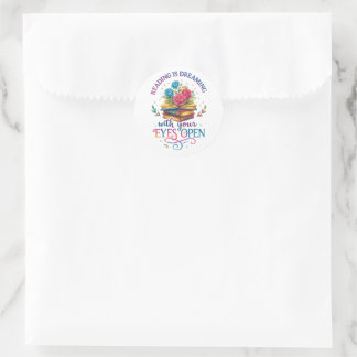 Reading Is Dreaming....  Classic Round Sticker