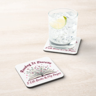 Reading Is Exercise....  Beverage Coaster