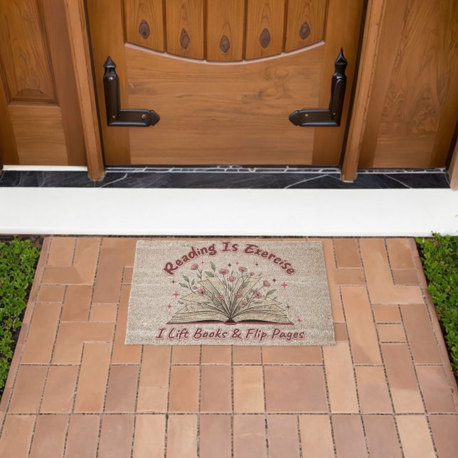 Reading Is Exercise....  Fiber Doormat (Insitu (Outdoor))